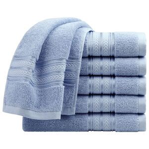 Hand Towels 100% Cotton 6 Pcs Ringspun Face Towels Blue